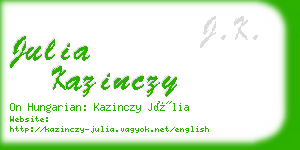 julia kazinczy business card
